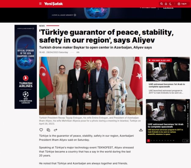 Prezident İlham Əliyevin “TEKNOFEST”dəki çıxışı Türkiyə mediasının diqqət mərkəzində olub