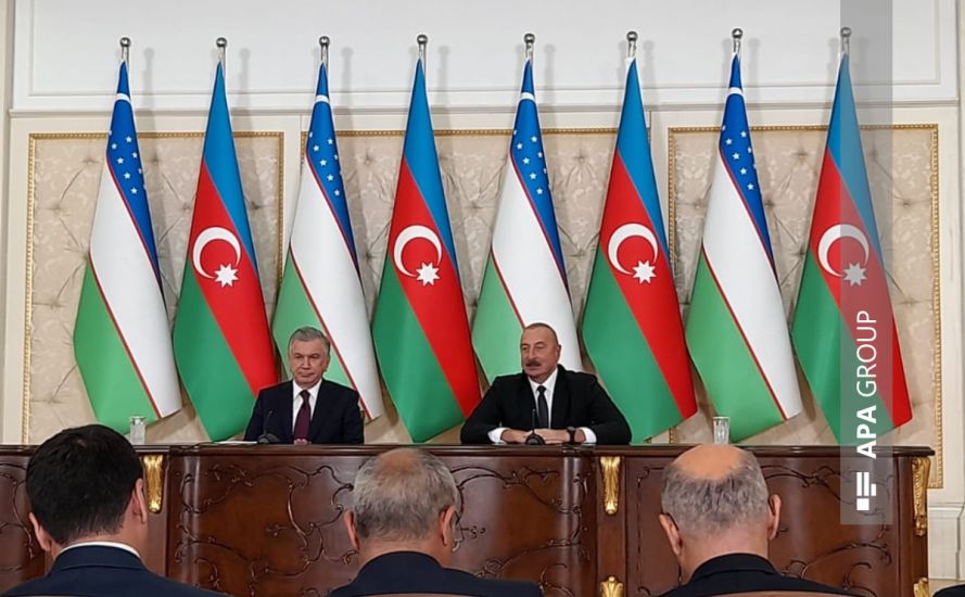 Azərbaycan və Özbəkistan Prezidentləri mətbuata bəyanatla çıxış ediblər -     TAM MƏTN