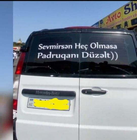 DYP-dən avtomobilinin şüşələrinə yazı yazan sürücülərə     XƏBƏRDARLIQ