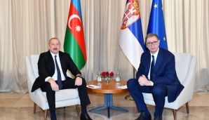 Azərbaycan Prezidenti İlham Əliyevin Serbiya Prezidenti Aleksandar Vuçiçlə təkbətək və geniş tərkibdə görüşləri olub — foto 1