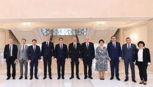 Prezident İlham Əliyev Gürcüstan parlamenti sədrini qəbul edib — foto 2