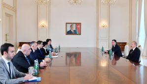 Prezident İlham Əliyev Gürcüstan parlamenti sədrini qəbul edib — foto 3