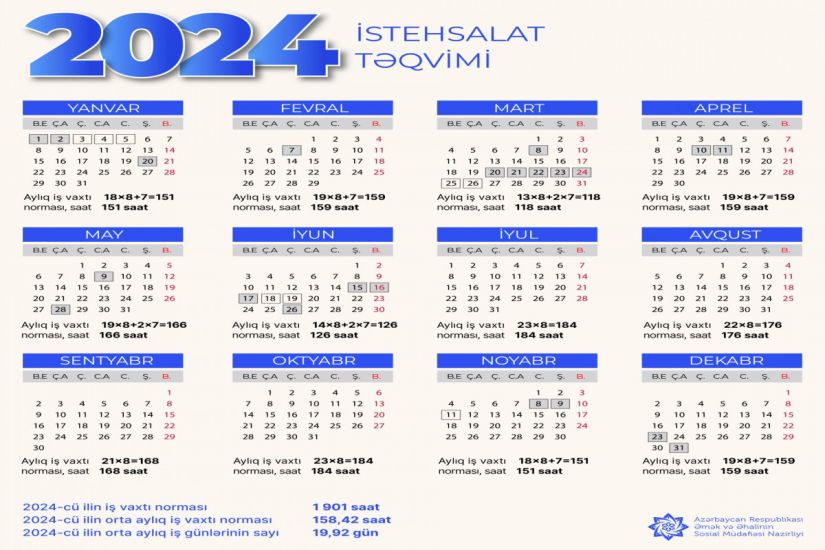 Azərbaycanda gələn ilin qeyri-iş günləri açıqlandı