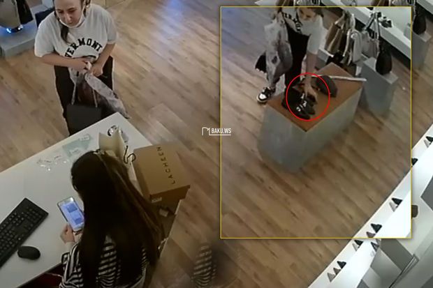 Bakıda qadın mağazadan telefon oğurladı -     ANBAAN VİDEO