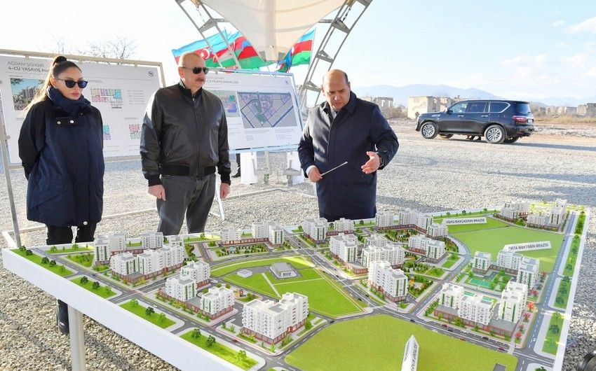 Ağdam şəhərində dördüncü yaşayış kompleksinin təməlqoyma mərasimi olub