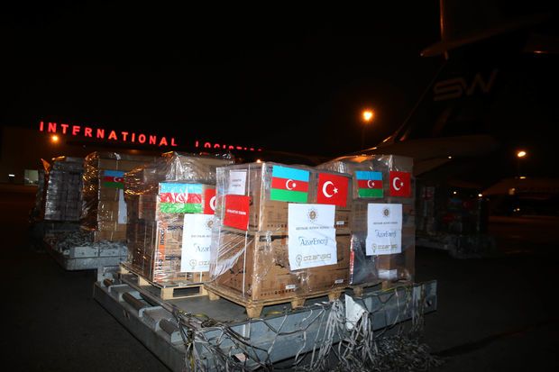 Mehriban Əliyevanın göstərişi ilə daha bir humanitar yardım təyyarəsi Türkiyəyə yola düşüb