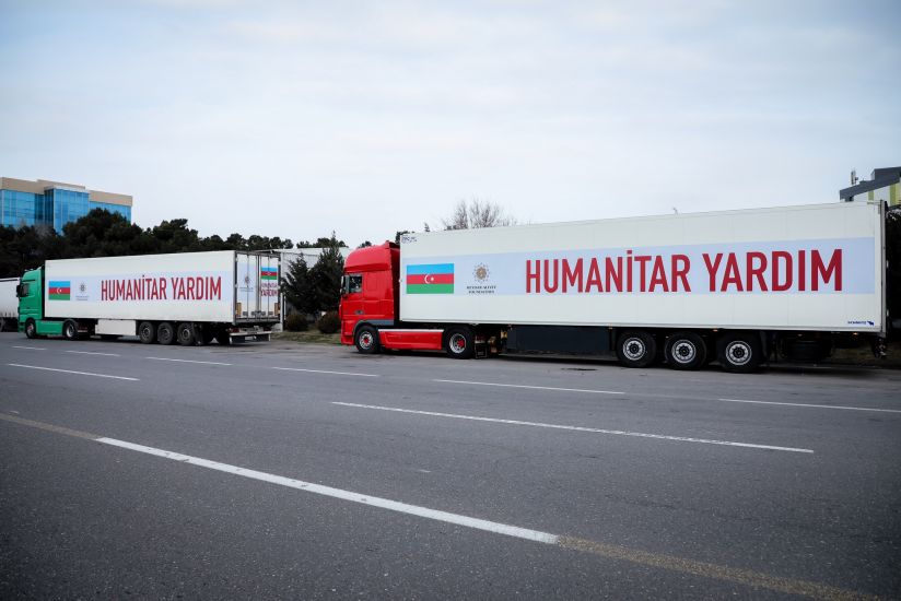 Heydər Əliyev Fondunun daha bir humanitar yardım karvanı Türkiyəyə yola düşüb -       FOTO