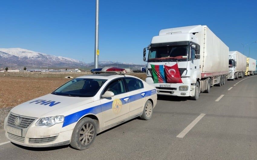 FHN-in növbəti humanitar yardımından ibarət üçüncü avtomobil karvanı Türkiyəyə çatdı