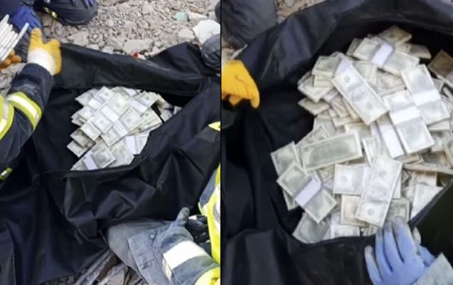 Dağıntılar altından 2 milyon dollar tapıldı -     VİDEO
