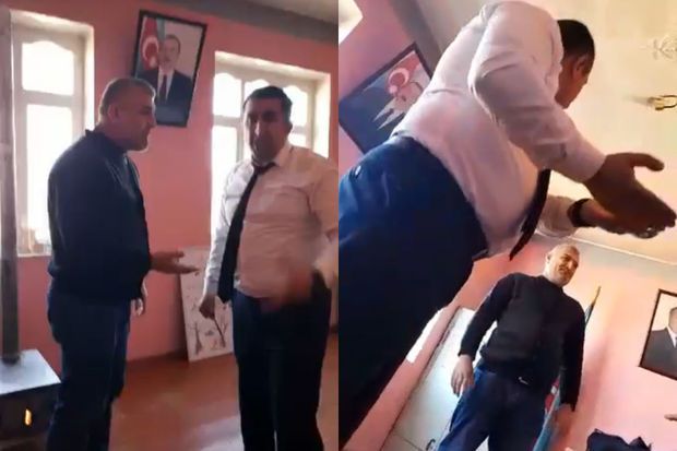 Məktəb direktoru ilə müəllim arasında insident -       VİDEO
