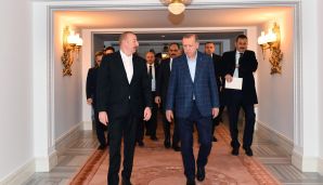 İstanbulda Azərbaycan Prezidenti İlham Əliyevin Türkiyə Prezidenti Rəcəb Tayyib Ərdoğan ilə görüşü oldu -     YENİLƏNDİ — foto 2