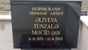 Tünzalə Əliyevanın məzar daşı qoyuldu -       FOTO — foto 1