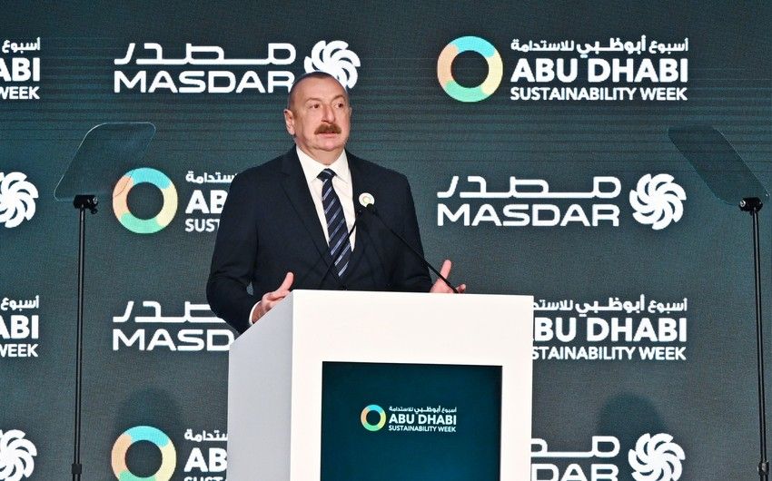 Azərbaycan Prezidenti Əbu-Dabi Dayanıqlılıq Həftəsinin açılış mərasimində çıxış etdi -     YENİLƏNDİ