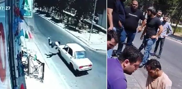 Bakıda yolu qaçaraq keçən gənci avtomobil vurdu -       ANBAAN VİDEO