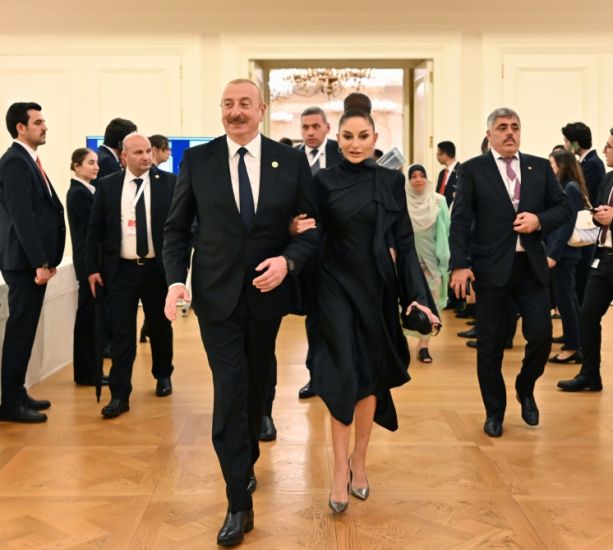 Azərbaycan Prezidenti və Mehriban Əliyeva Türkiyə Prezidentinin adından verilən şam yeməyində iştirak edib