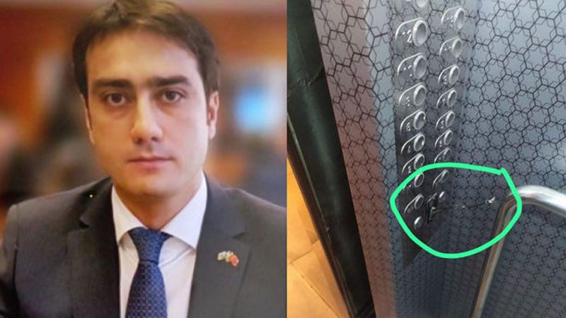Bakıda məhkəmə hakimi bina liftinin düymələrini qırdı -       FOTO - VİDEO