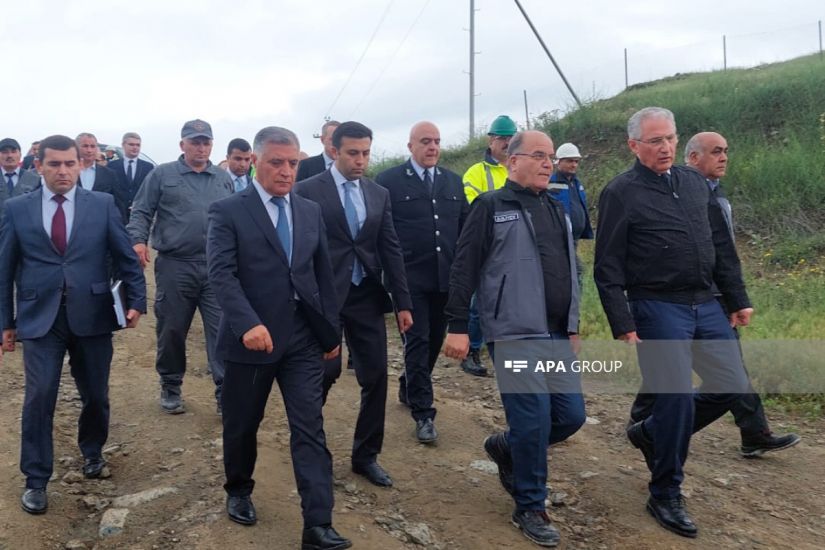 Dövlət Komissiyası Gədəbəyin Söyüdlü kəndində süni gölə baxış keçirdi -       FOTO