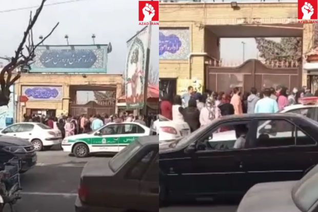 Tehranda şagirdlərin zəhərlənməsinə görə aksiya keçirilib -     VİDEO