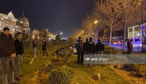 Bakıda avtomobil "Qış parkı"na girdi, ağacları qırdı — foto 3