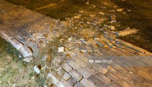 Bakıda avtomobil "Qış parkı"na girdi, ağacları qırdı — foto 5
