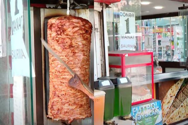 Bakıda bir manata dönər satılır:     Ölmüş heyvanın ətindən hazırlanır? - VİDEO