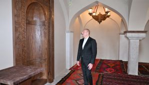 Prezidenti İlham Əliyev və birinci xanım Mehriban Əliyeva Şuşada Mehmandarovların malikanə kompleksinin açılışında iştirak ediblər -     FOTOLAR — foto 1