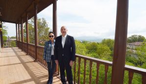 Prezidenti İlham Əliyev və birinci xanım Mehriban Əliyeva Şuşada Mehmandarovların malikanə kompleksinin açılışında iştirak ediblər -     FOTOLAR — foto 15