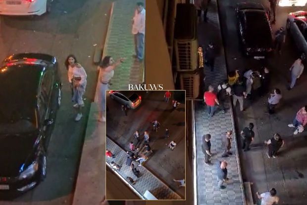 Bakıda qız gecə vaxtı dəyənəklə polisə hücum etdi -     ANBAAN VİDEO