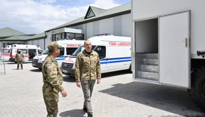 Dövlət başçısı Kəlbəcərdə hərbi hospitalın açılışında iştirak etdi -     FOTOLAR — foto 1