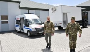 Dövlət başçısı Kəlbəcərdə hərbi hospitalın açılışında iştirak etdi -     FOTOLAR — foto 2