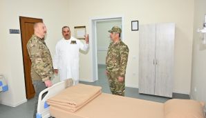 Dövlət başçısı Kəlbəcərdə hərbi hospitalın açılışında iştirak etdi -     FOTOLAR — foto 5