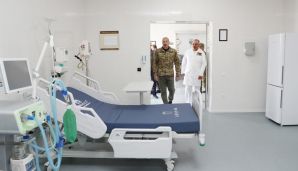 Dövlət başçısı Kəlbəcərdə hərbi hospitalın açılışında iştirak etdi -     FOTOLAR — foto 7