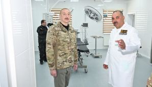 Dövlət başçısı Kəlbəcərdə hərbi hospitalın açılışında iştirak etdi -     FOTOLAR — foto 8