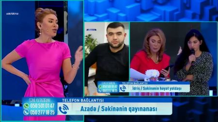 Canlı yayımda ərinin sevgilisini görən qadın özündən getdi -     Azərbaycanda şok olay