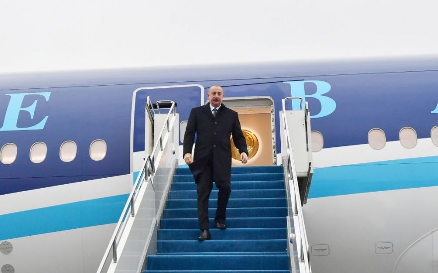 Prezident İlham Əliyev Qazaxıstana səfərə gəlib