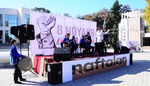 Naftalanda 8 Noyabr - Zəfər günü böyük coşqu ilə qeyd edilib -     FOTOLAR — foto 5
