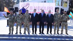 Naftalanda 8 Noyabr - Zəfər günü böyük coşqu ilə qeyd edilib -     FOTOLAR — foto 11