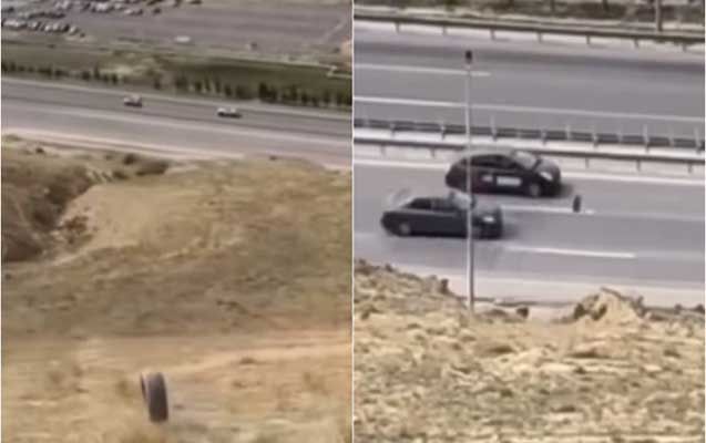 Lökbatanda yola təkər atan şəxslər saxlanıldı -     FOTO