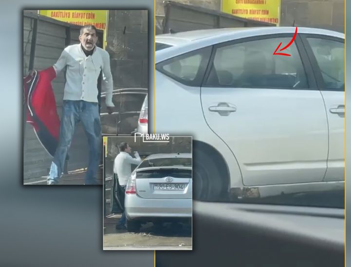 "Prius" sürücüsünün bu görüntüsü həyəcana səbəb oldu -     VİDEO