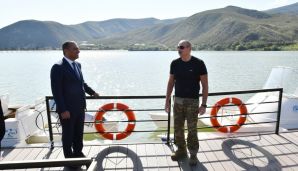 Prezident İlham Əliyev Tərtər rayonunun Suqovuşan qəsəbəsində istirahət parkının açılışında iştirak edib -   FOTO - YENİLƏNDİ — foto 2