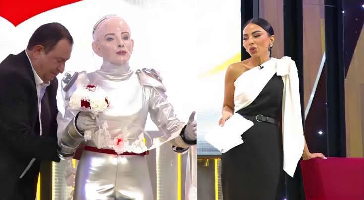 "Vağzalı" çalınıb belinə qırmızı lent bağlandı:     Nanə "Robota" toy etdi - VİDEO
