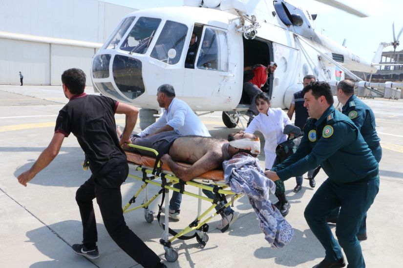 Laçında yol qəzası olub, yaralılar helikopterlə Bakıya gətirilib -         VİDEO