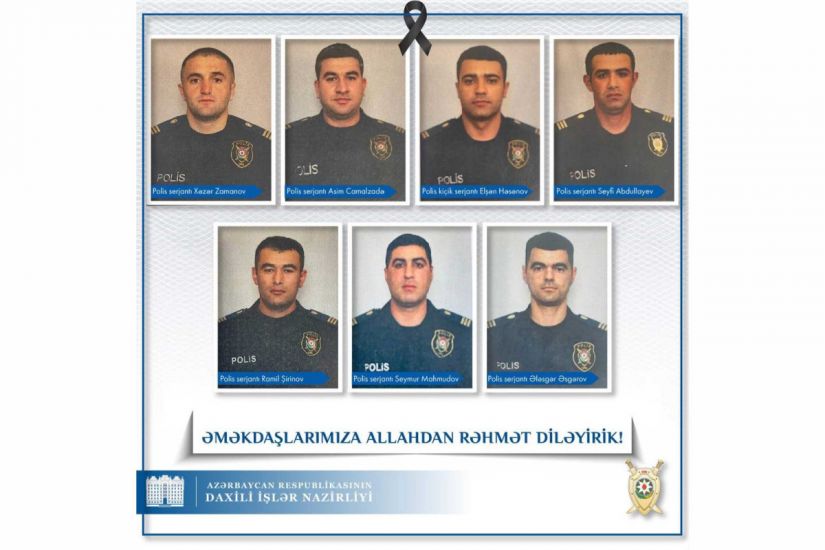 Yol qəzasında və terror aktı nəticəsində həlak olan polislərin fotoları