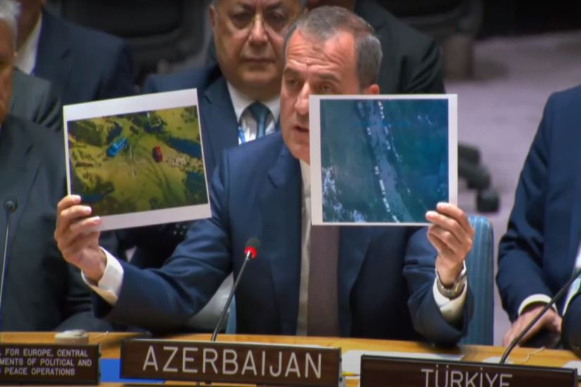 Azərbaycanın XİN başçısı antiterror əməliyyatlarında dinc sakinlərin hədəf alınmadığını BMT-də fototolarla sübut etdi