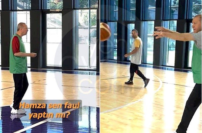 Ərdoğan nazirlər və millət vəkilləri ilə basketbol oynadı –     Video