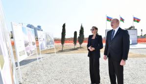 Prezident və birinci xanım Bakıda inşası davam etdirilən Zəfər parkında olublar -   FOTOLAR - YENİLƏNDİ — foto 6