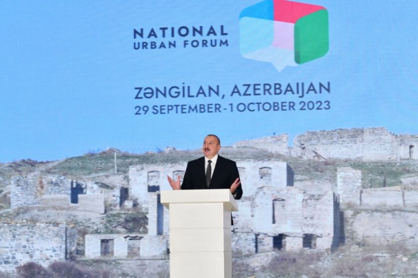 İlham Əliyev Zəngilanda 2-ci Azərbaycan Milli Şəhərsalma Forumunun açılış mərasimində iştirak edib -   YENİLƏNİB - 2