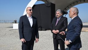 Prezident Şirvan suvarma kanalının təməlini qoyub, çıxış edib -     YENİLƏNDİ — foto 3