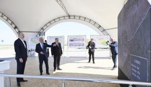 Prezident Şirvan suvarma kanalının təməlini qoyub, çıxış edib -     YENİLƏNDİ — foto 5