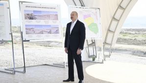 Prezident Şirvan suvarma kanalının təməlini qoyub, çıxış edib -     YENİLƏNDİ — foto 9